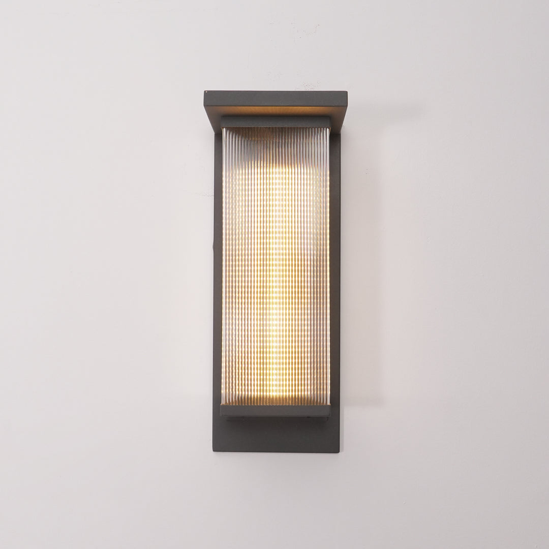 Modern Solar Outdoor Wall Fixture – Rectangular Design, Energy-Efficient