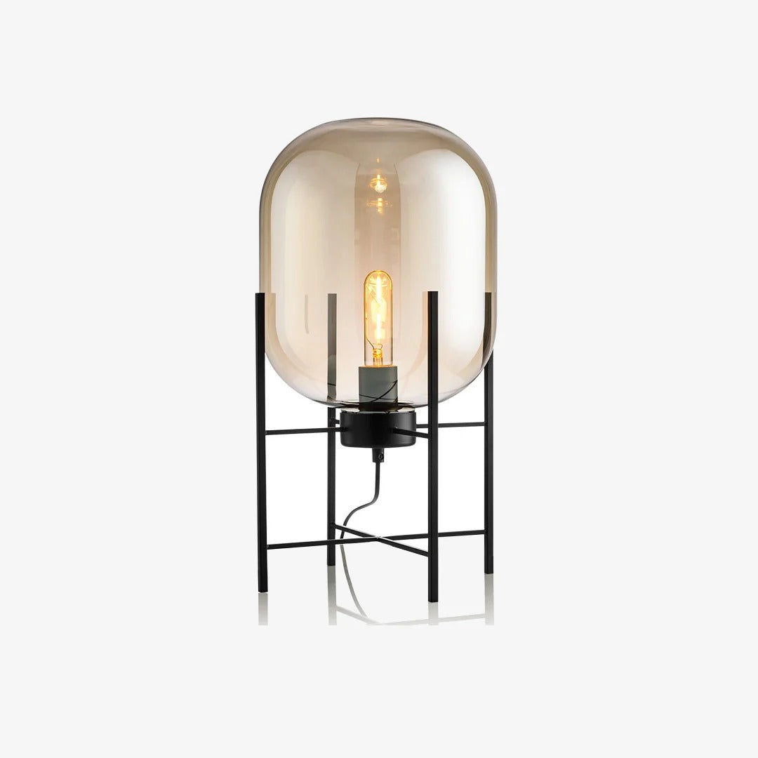 Industrial Open-Frame with Oval-Shaped Table Lamp
