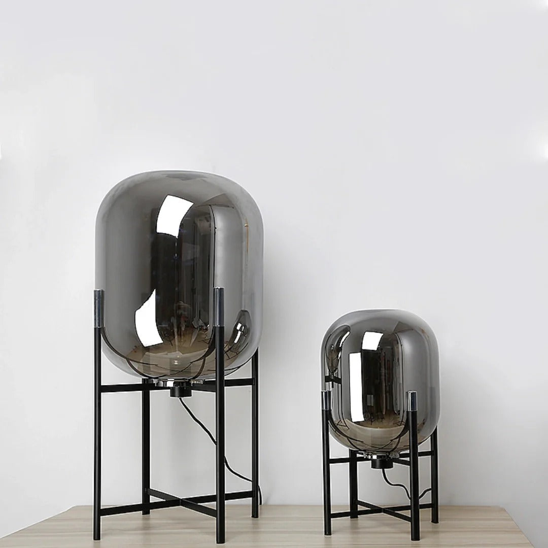 Industrial Open-Frame with Oval-Shaped Table Lamp
