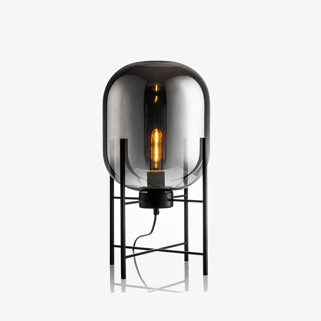 Industrial Open-Frame with Oval-Shaped Table Lamp