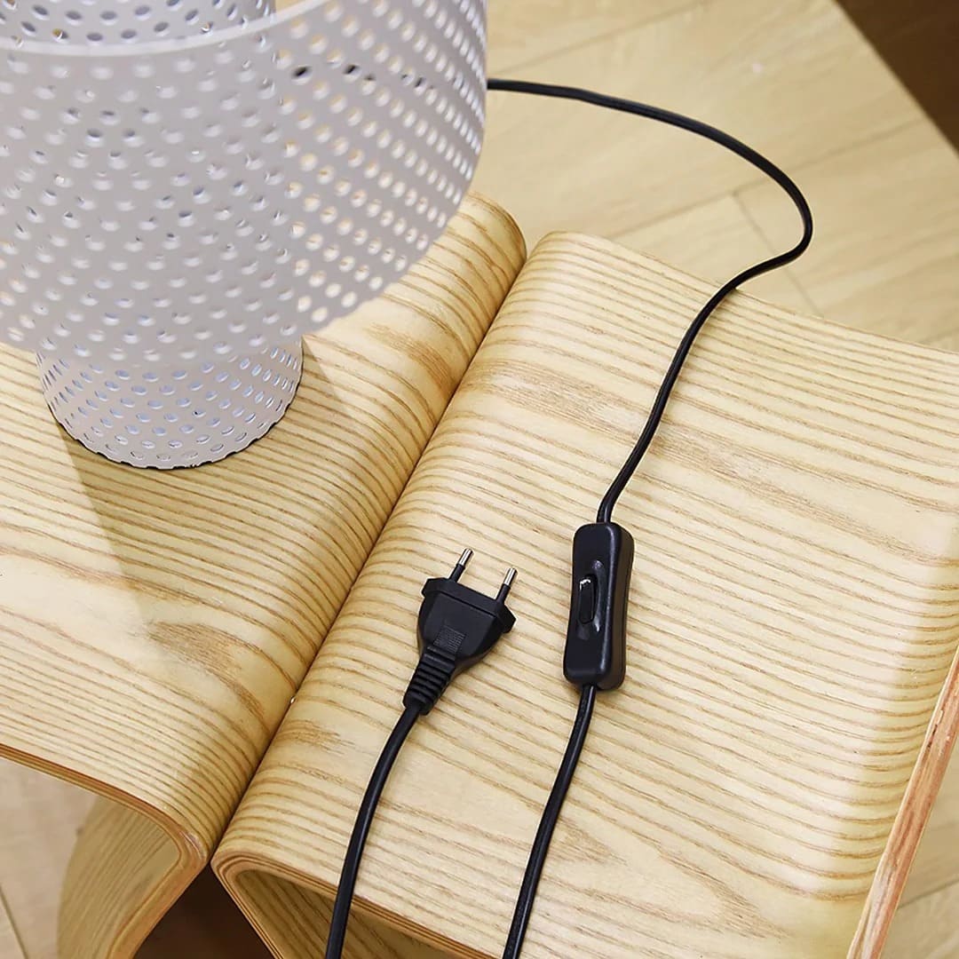 Minimalist Table Lamp – Coaxial Perforated Design