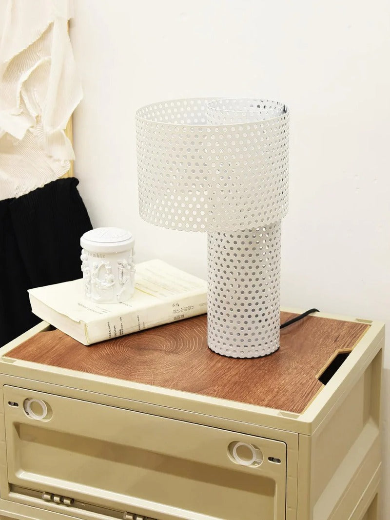 Minimalist Table Lamp – Coaxial Perforated Design