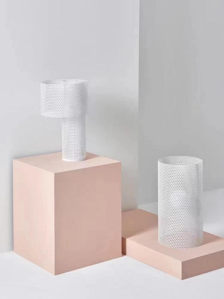 Minimalist Table Lamp – Coaxial Perforated Design