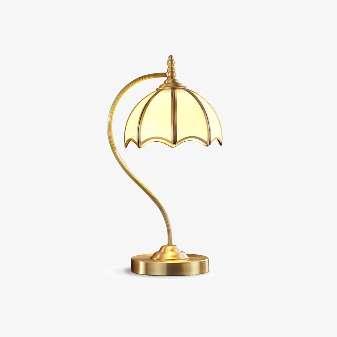 Vintage Table Lamp – Curved Relief Dome Shade