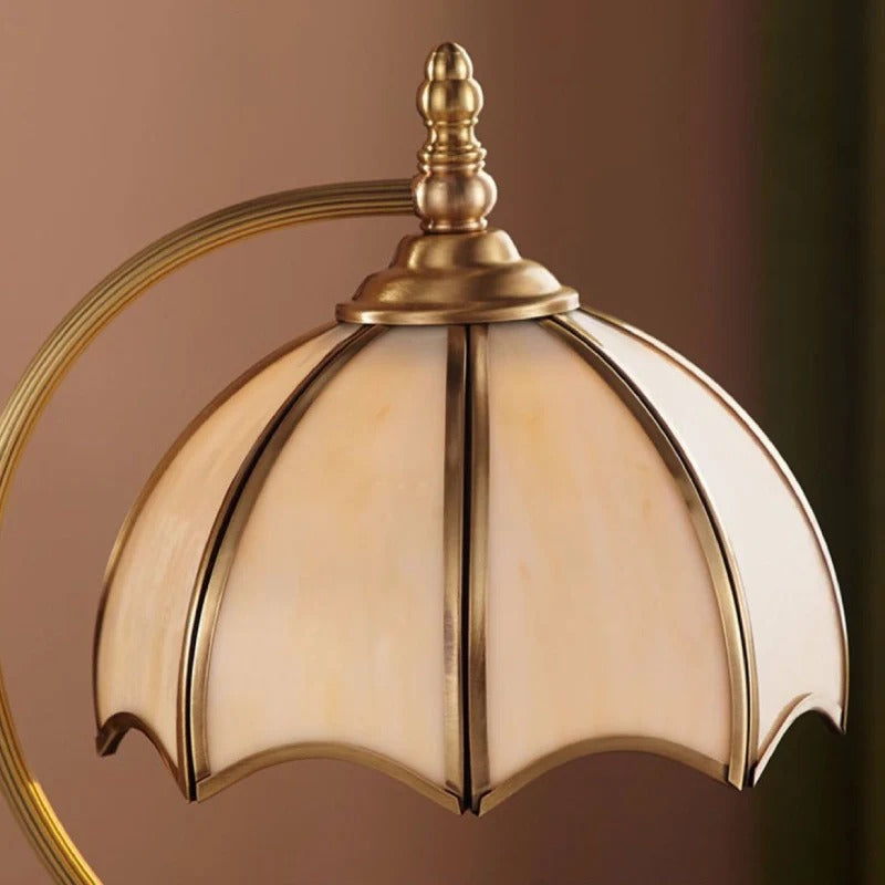 Vintage Table Lamp – Curved Relief Dome Shade