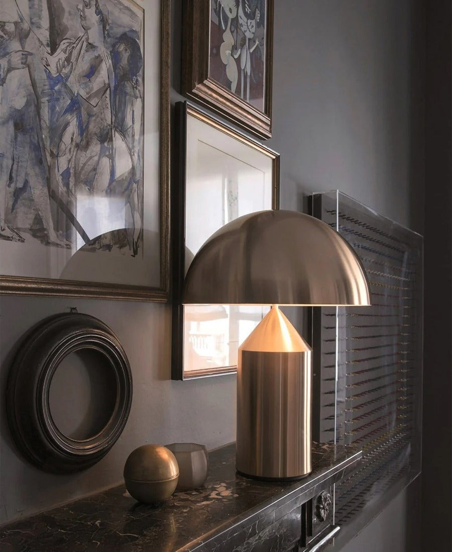 Table Lamp with Minimalist Hemispherical Shade