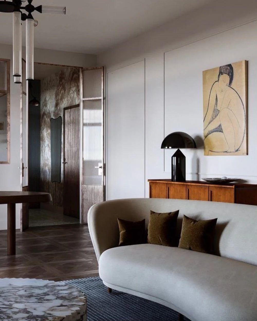 Table Lamp with Minimalist Hemispherical Shade