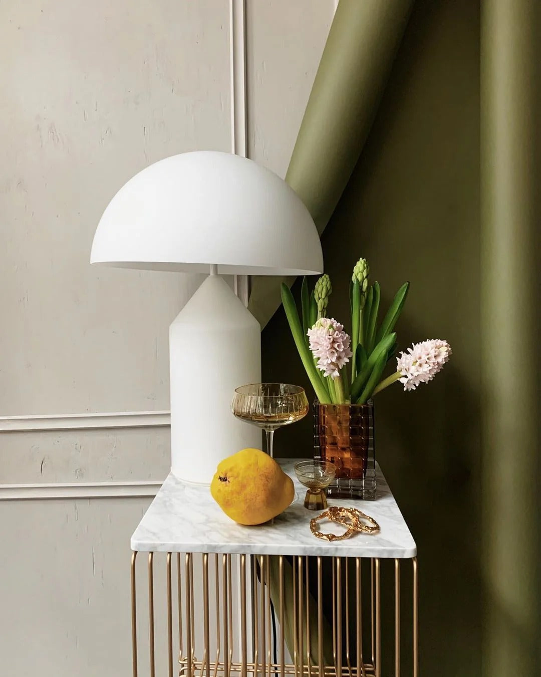 Table Lamp with Minimalist Hemispherical Shade