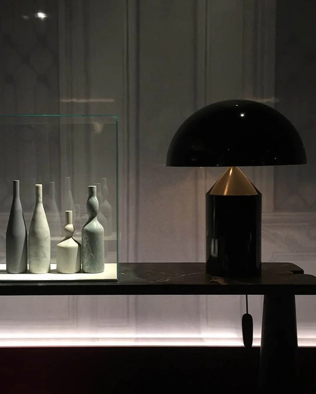 Table Lamp with Minimalist Hemispherical Shade