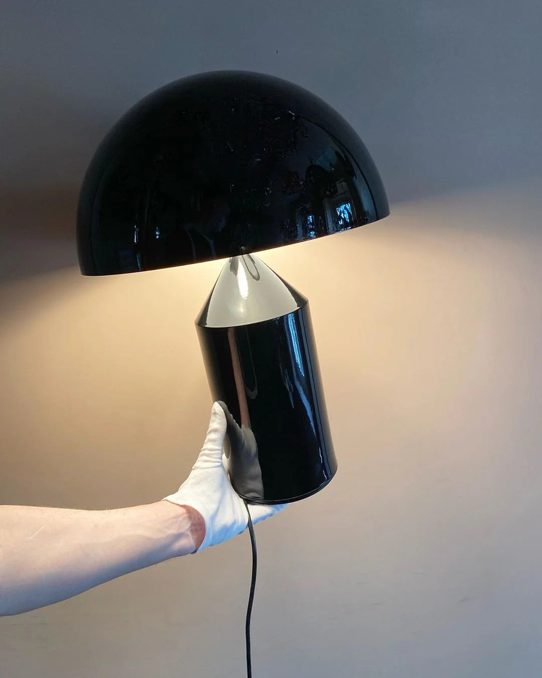 Table Lamp with Minimalist Hemispherical Shade