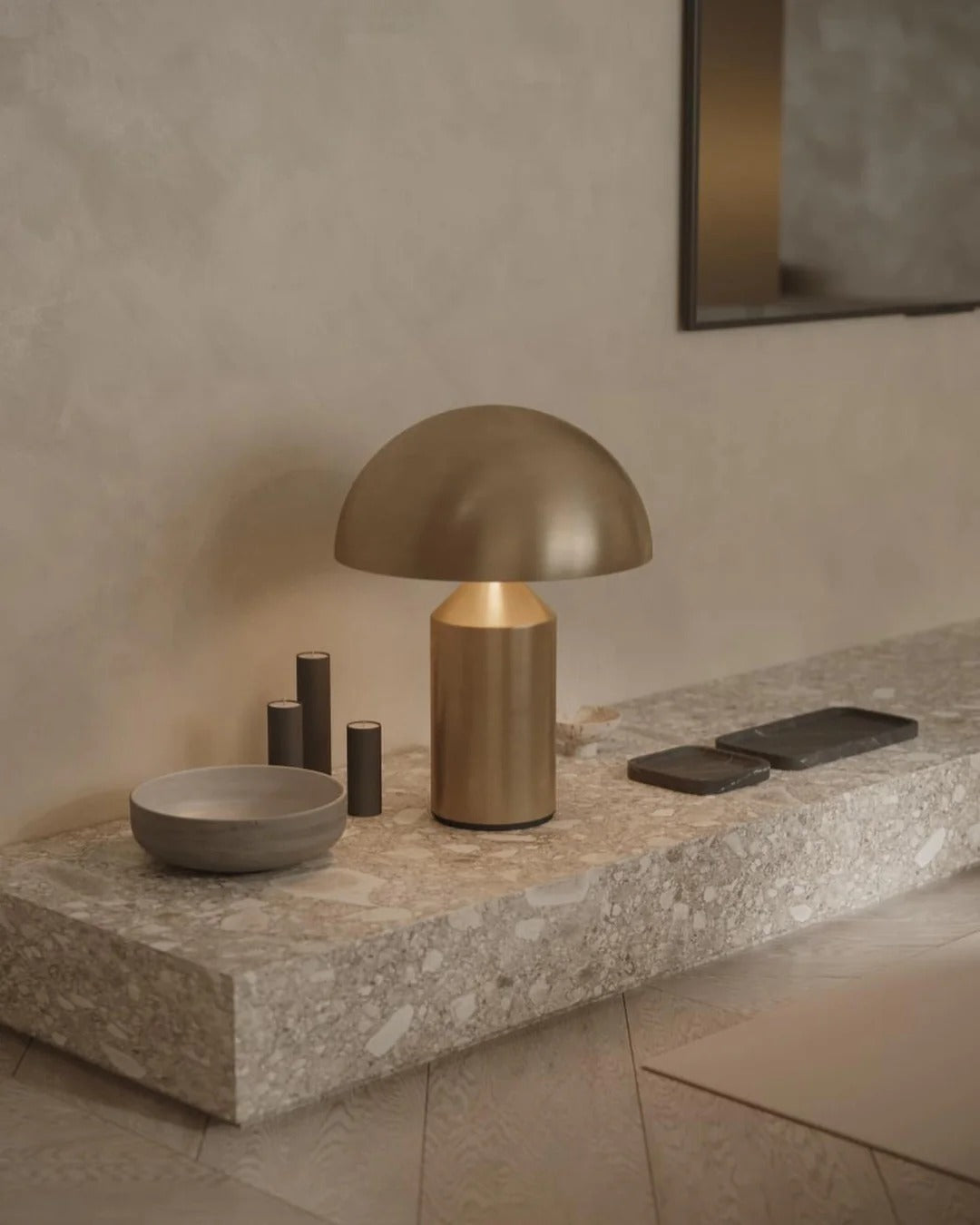 Table Lamp with Minimalist Hemispherical Shade