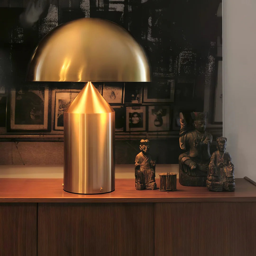 Table Lamp with Minimalist Hemispherical Shade
