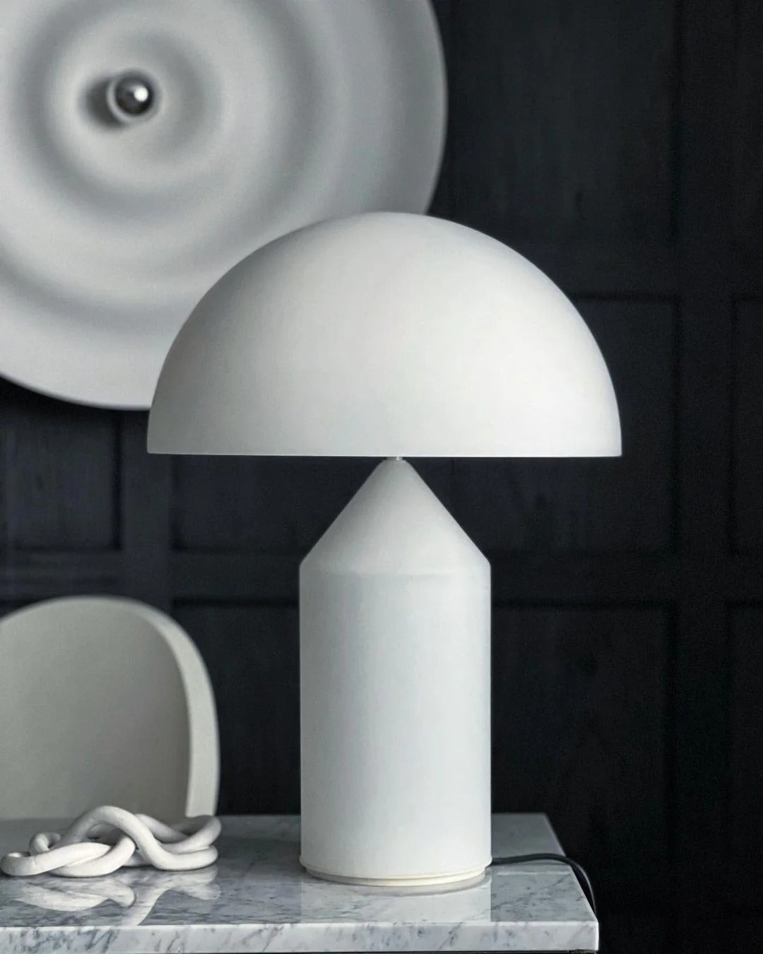Table Lamp with Minimalist Hemispherical Shade