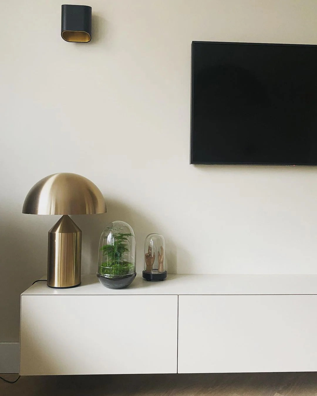 Table Lamp with Minimalist Hemispherical Shade