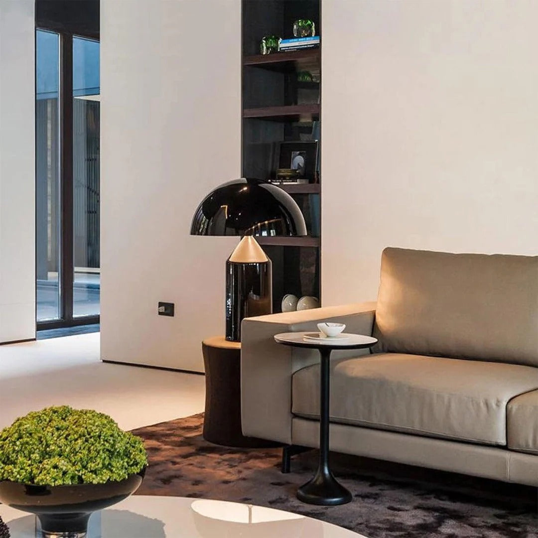 Table Lamp with Minimalist Hemispherical Shade