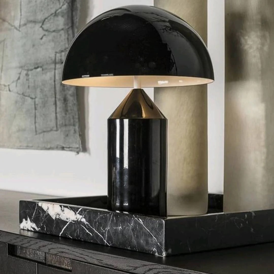 Table Lamp with Minimalist Hemispherical Shade
