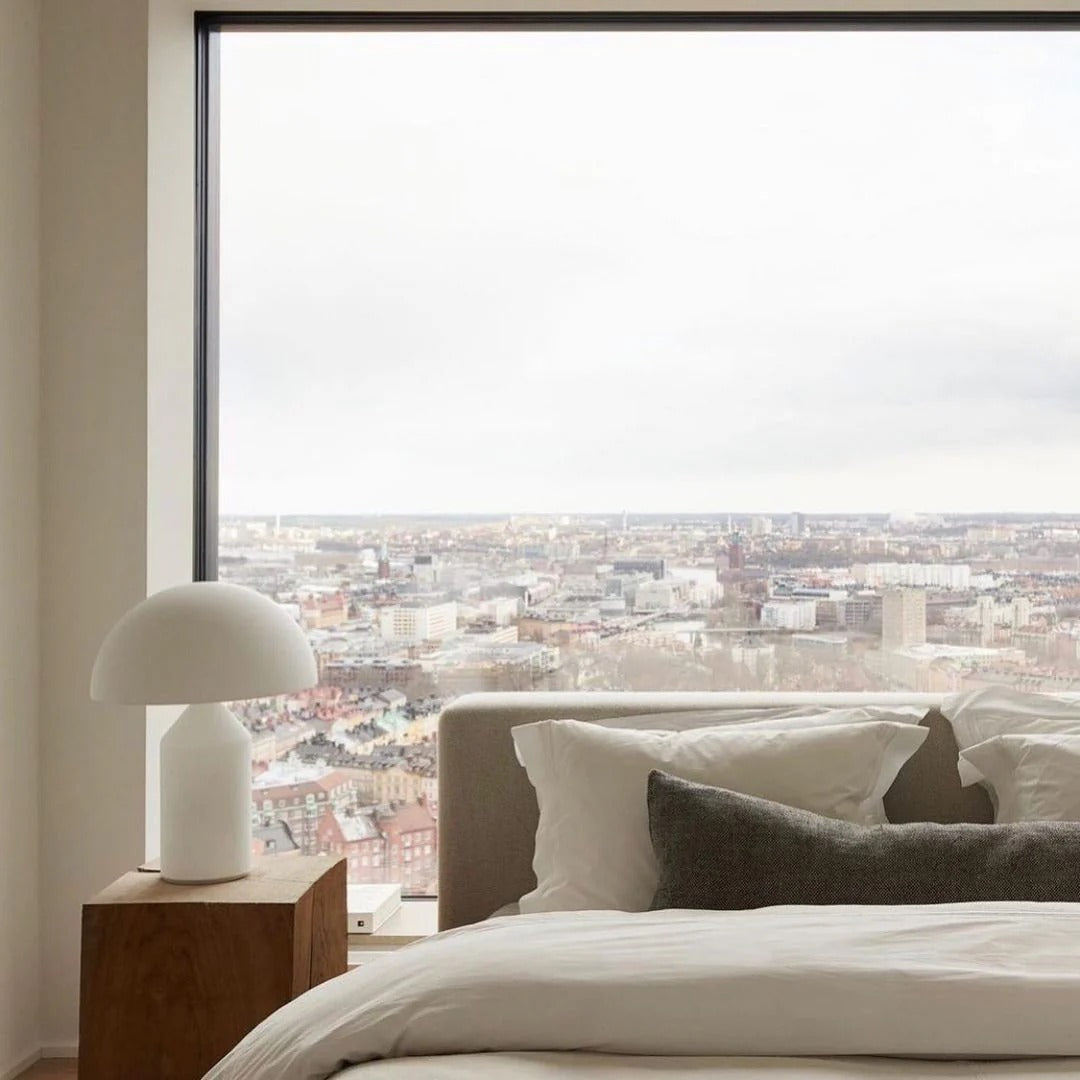 Table Lamp with Minimalist Hemispherical Shade