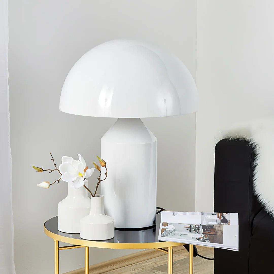 Table Lamp with Minimalist Hemispherical Shade