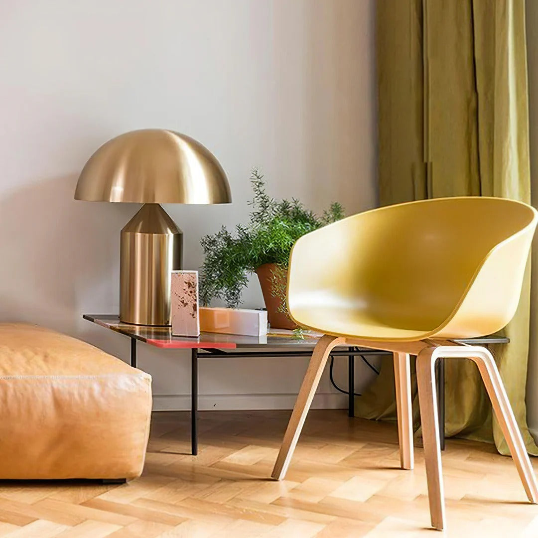 Table Lamp with Minimalist Hemispherical Shade