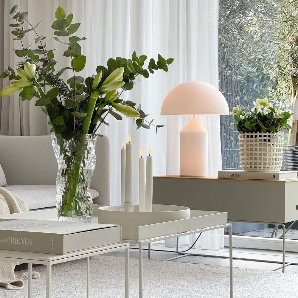 Table Lamp with Minimalist Hemispherical Shade