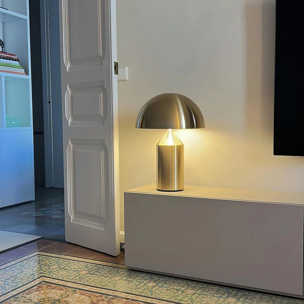 Table Lamp with Minimalist Hemispherical Shade