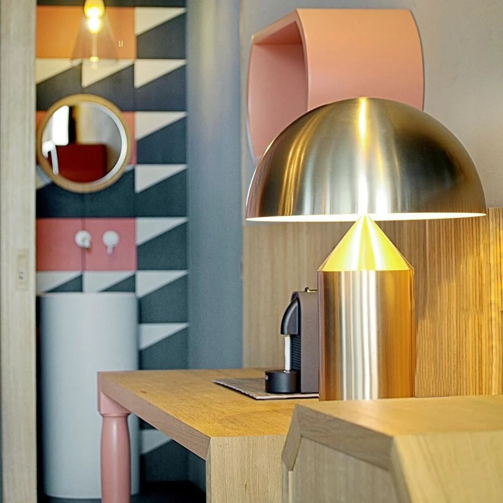 Table Lamp with Minimalist Hemispherical Shade