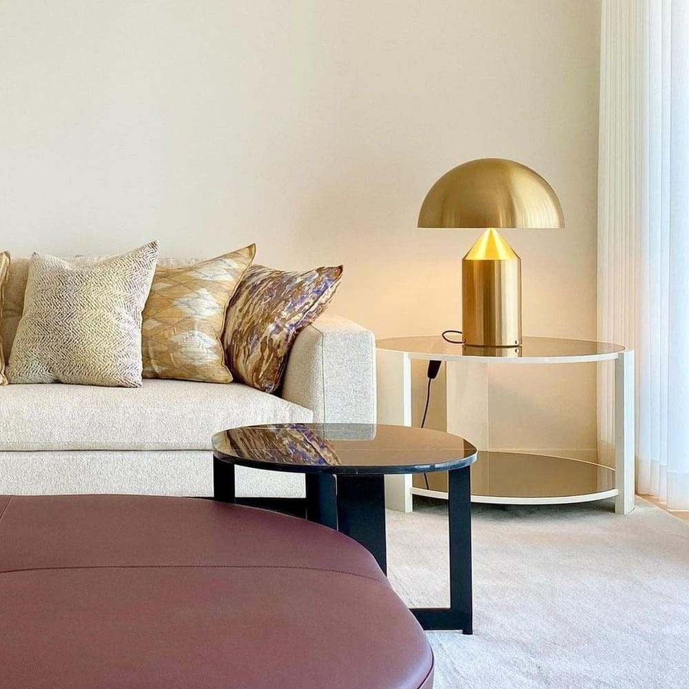 Table Lamp with Minimalist Hemispherical Shade