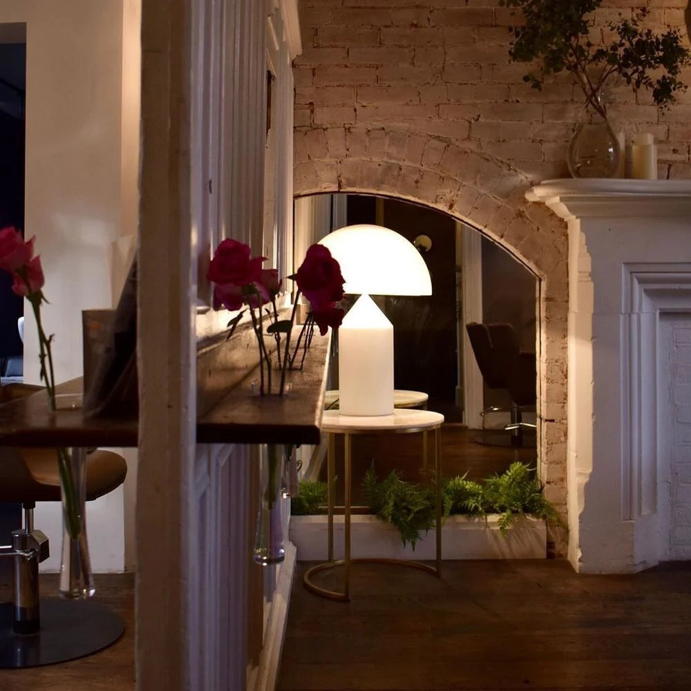 Table Lamp with Minimalist Hemispherical Shade