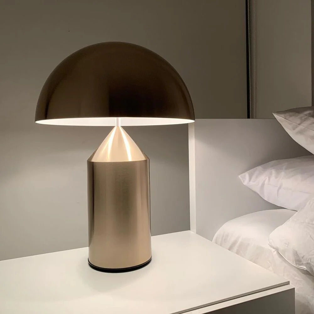 Table Lamp with Minimalist Hemispherical Shade