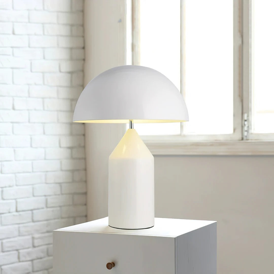 Table Lamp with Minimalist Hemispherical Shade