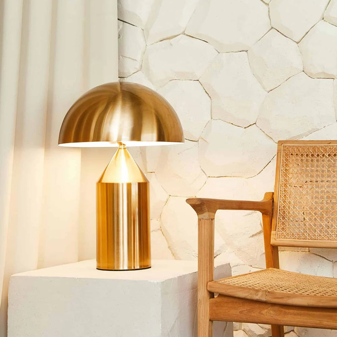 Table Lamp with Minimalist Hemispherical Shade