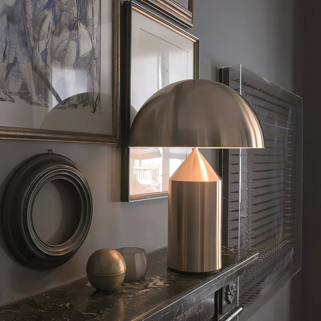 Table Lamp with Minimalist Hemispherical Shade