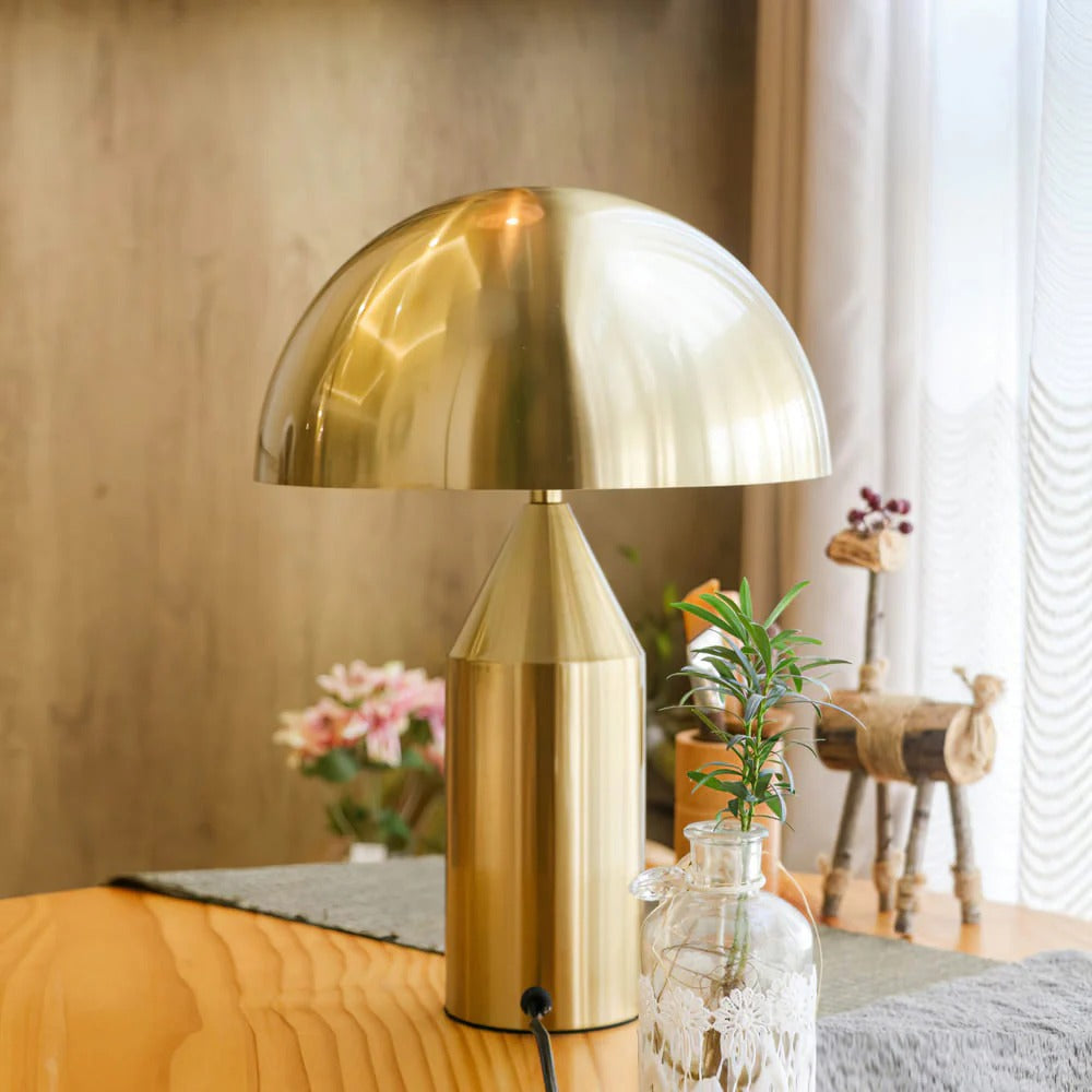 Table Lamp with Minimalist Hemispherical Shade