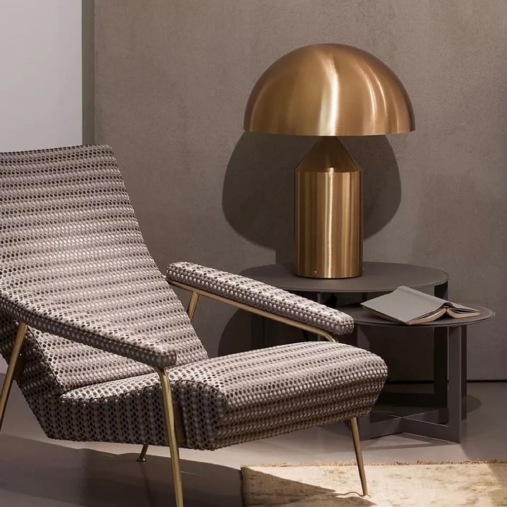 Table Lamp with Minimalist Hemispherical Shade