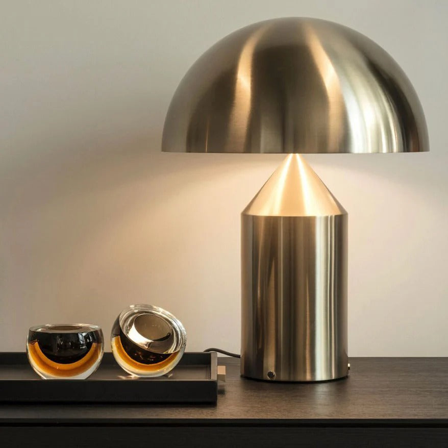Table Lamp with Minimalist Hemispherical Shade