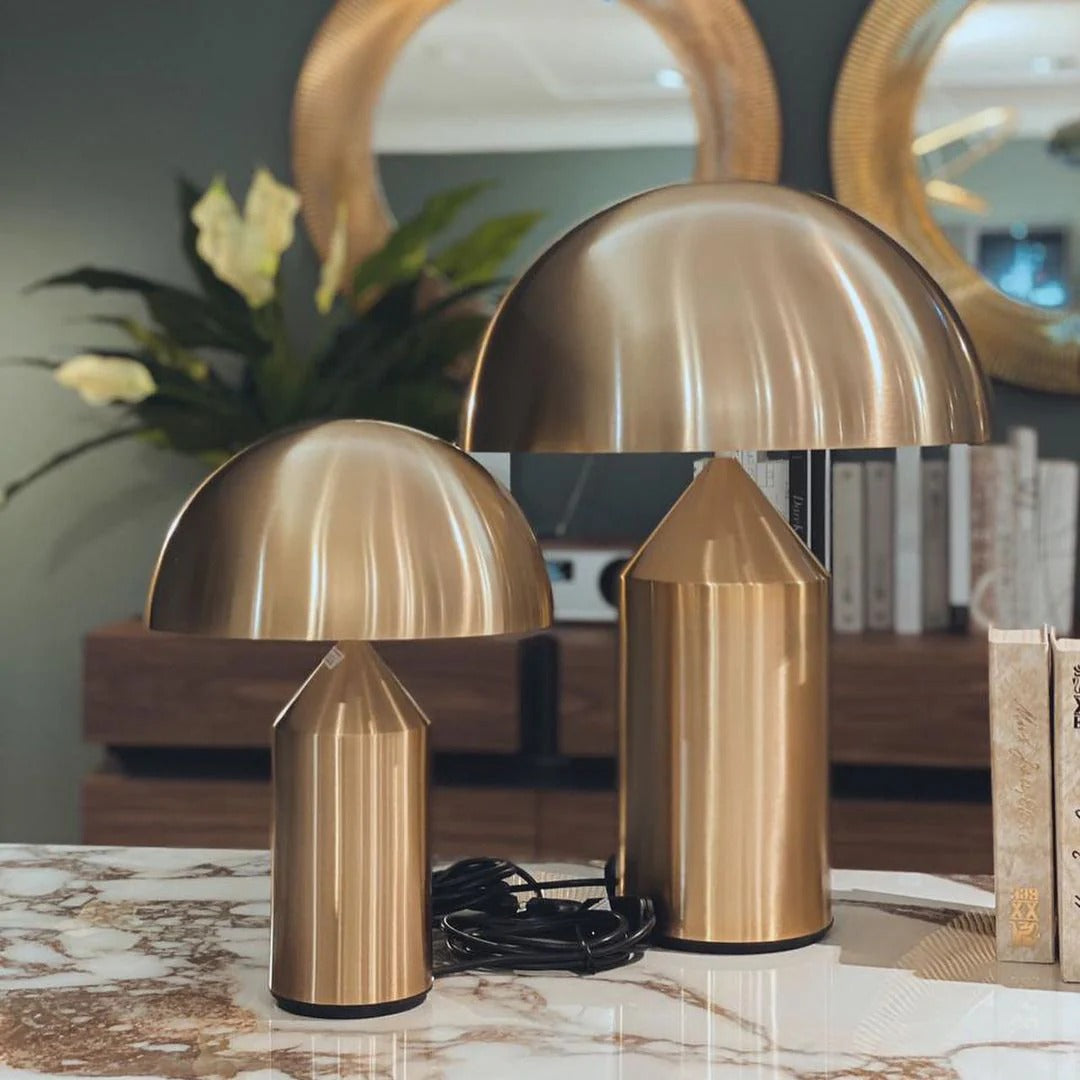 Table Lamp with Minimalist Hemispherical Shade