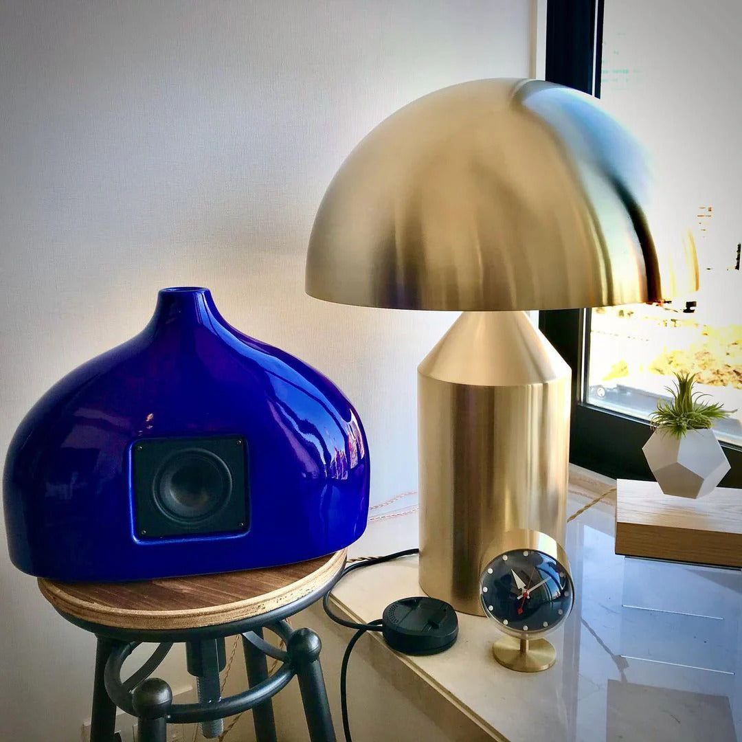 Table Lamp with Minimalist Hemispherical Shade
