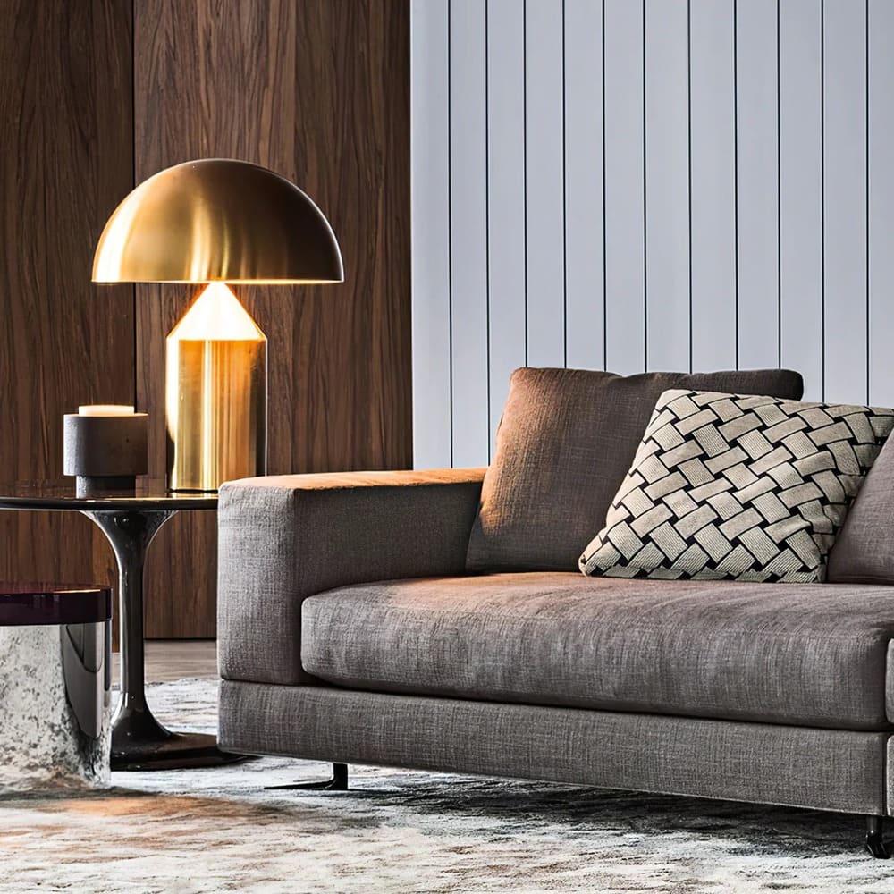 Table Lamp with Minimalist Hemispherical Shade