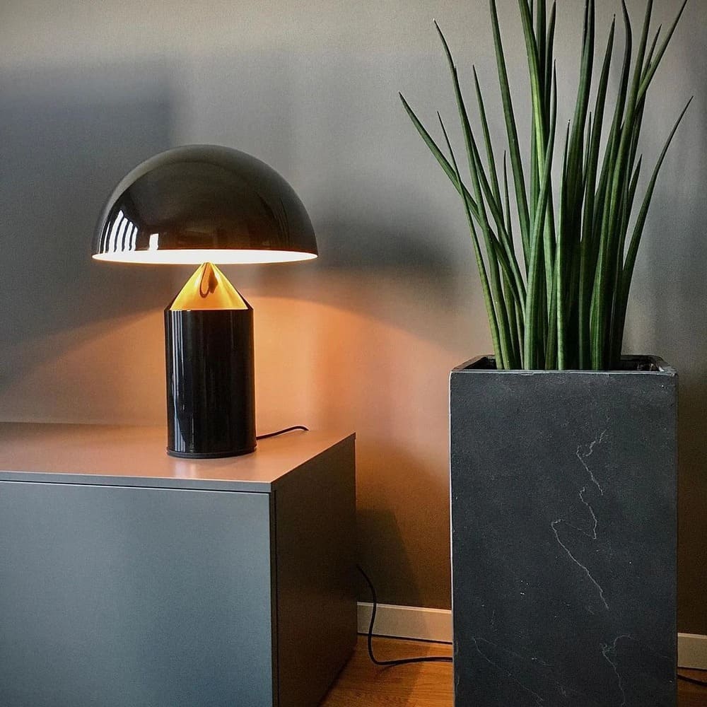 Table Lamp with Minimalist Hemispherical Shade