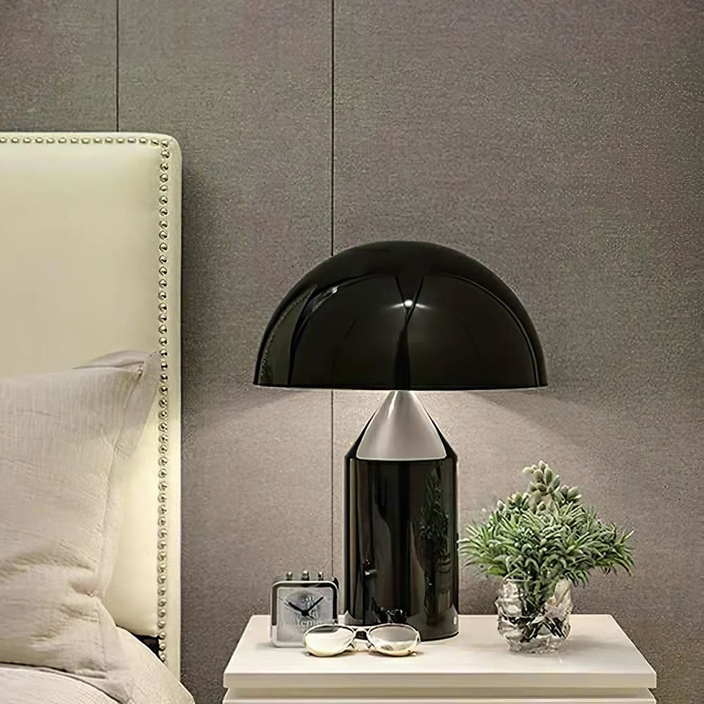 Table Lamp with Minimalist Hemispherical Shade