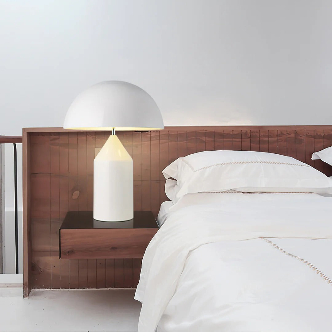 Table Lamp with Minimalist Hemispherical Shade
