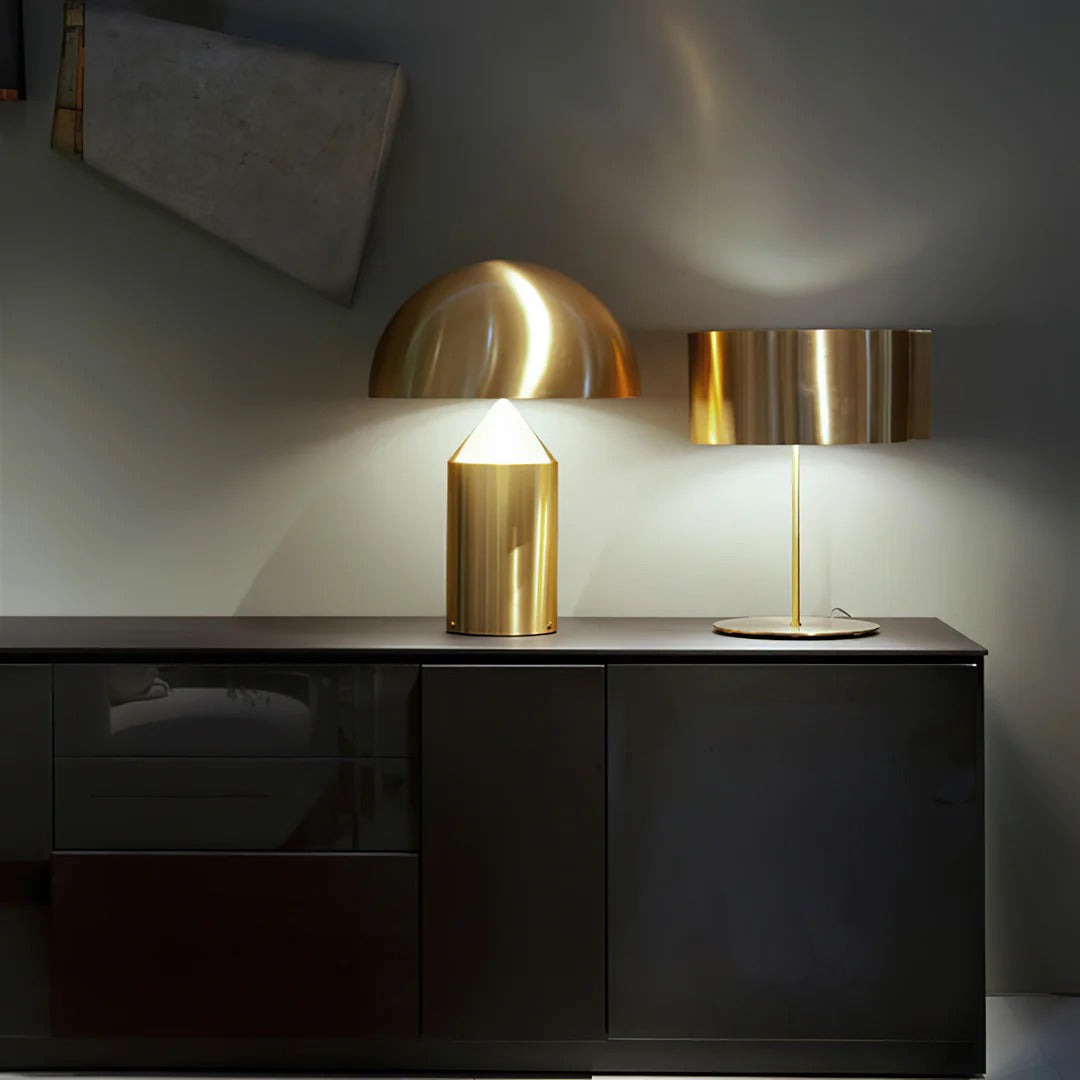 Table Lamp with Minimalist Hemispherical Shade