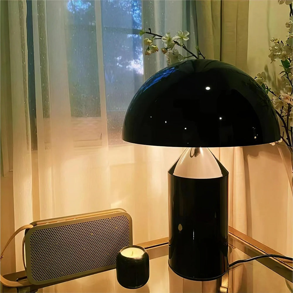 Table Lamp with Minimalist Hemispherical Shade