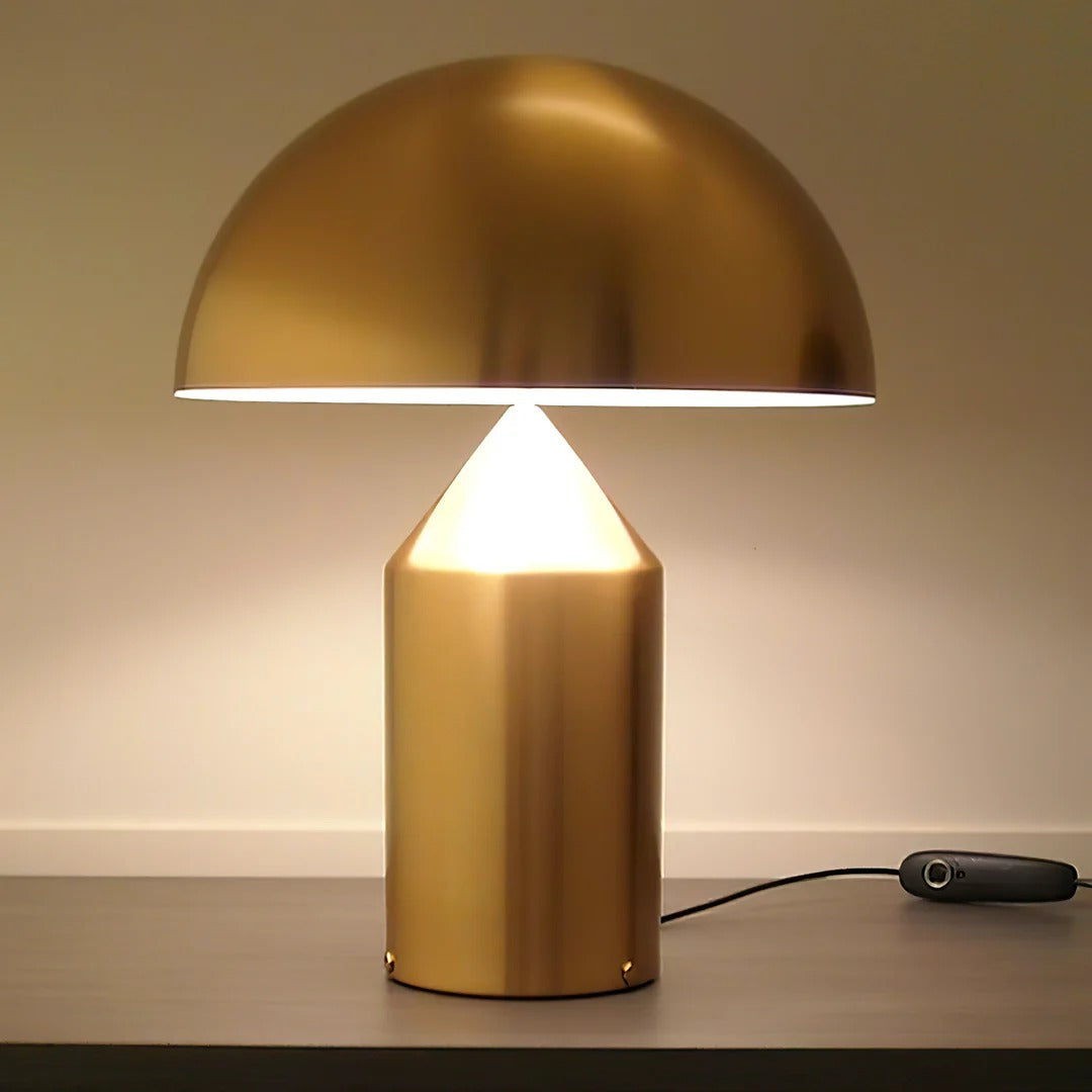 Table Lamp with Minimalist Hemispherical Shade