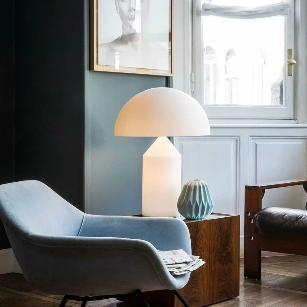 Table Lamp with Minimalist Hemispherical Shade