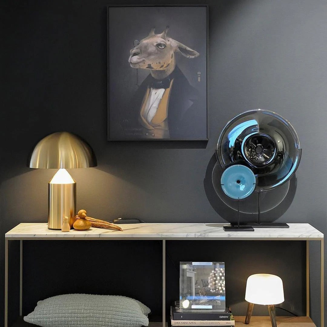 Table Lamp with Minimalist Hemispherical Shade