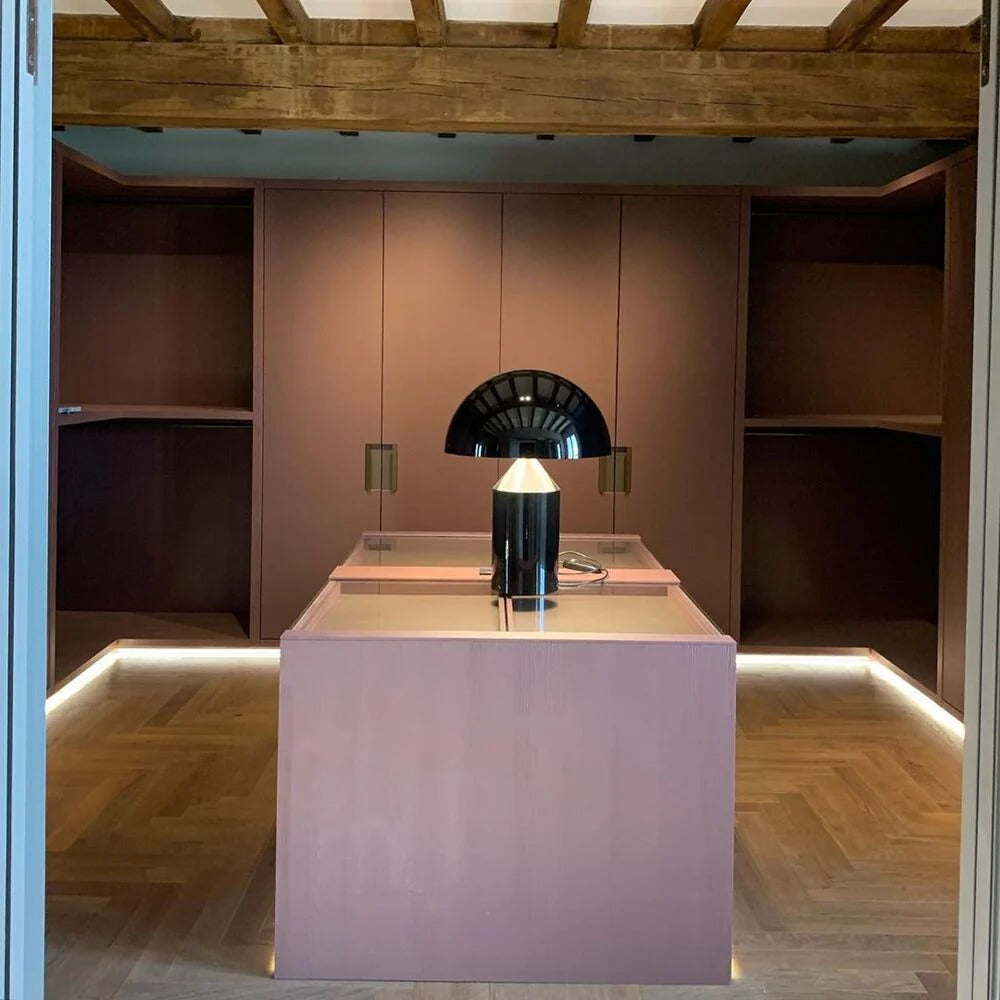 Table Lamp with Minimalist Hemispherical Shade