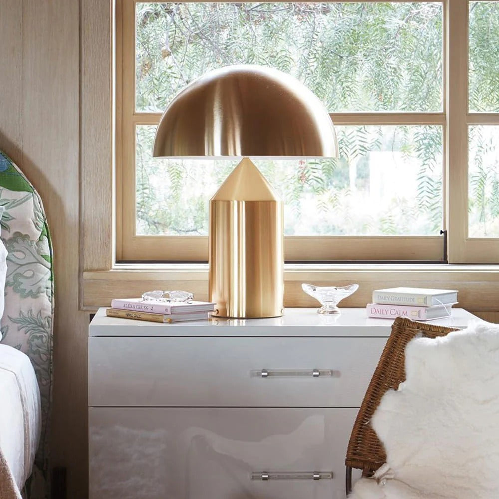 Table Lamp with Minimalist Hemispherical Shade