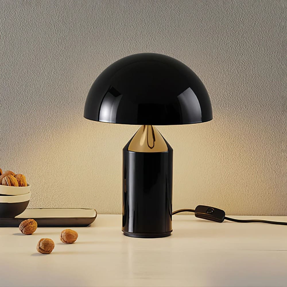 Table Lamp with Minimalist Hemispherical Shade