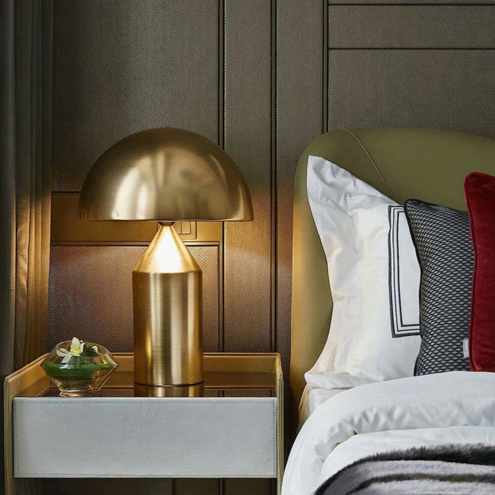 Table Lamp with Minimalist Hemispherical Shade